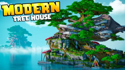 Modern Treehouse by MineParty Studios on Minecraft Marketplace